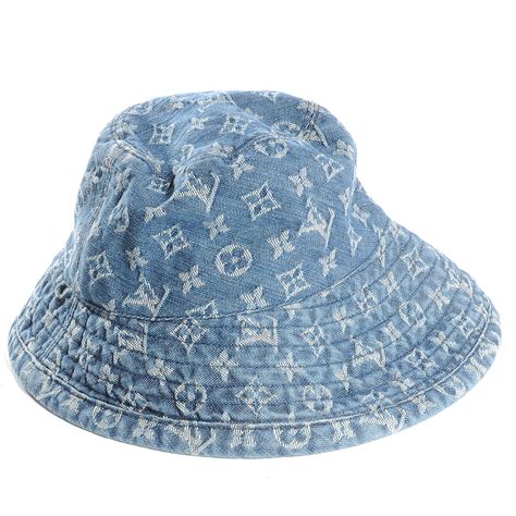 denim louis vuitton bucket hat